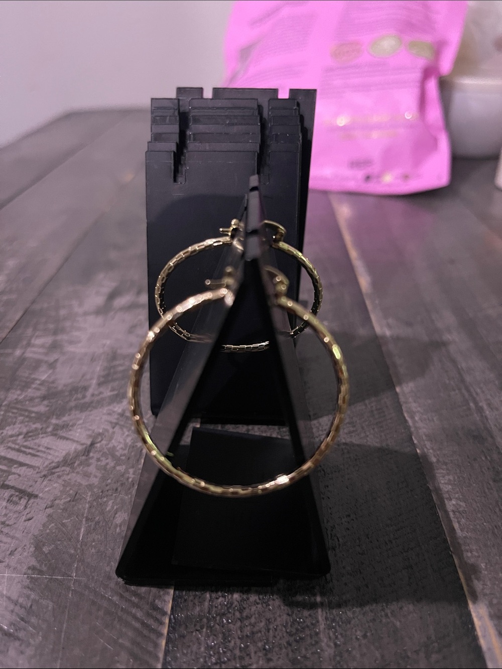Textured Gold Hoop Earrings - Classic Everyday Style